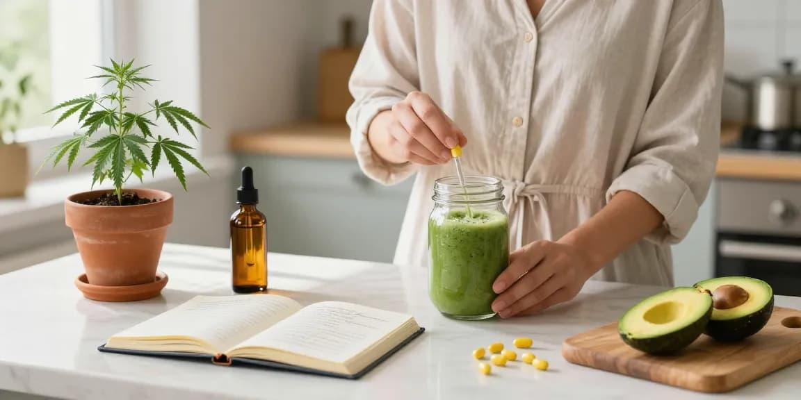 Creación de contenido de marketing sobre aceites de CBD y productos naturales orgánicos de bienestar.