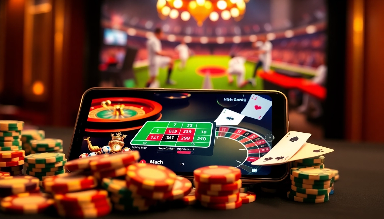 Experience the excitement of ink vao 12bet with a vibrant online gambling scene showcasing casino elements.