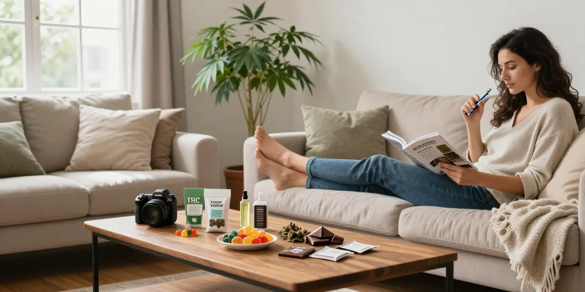 Properloud THC vape pen and edibles in a serene living room setting promoting natural wellness.