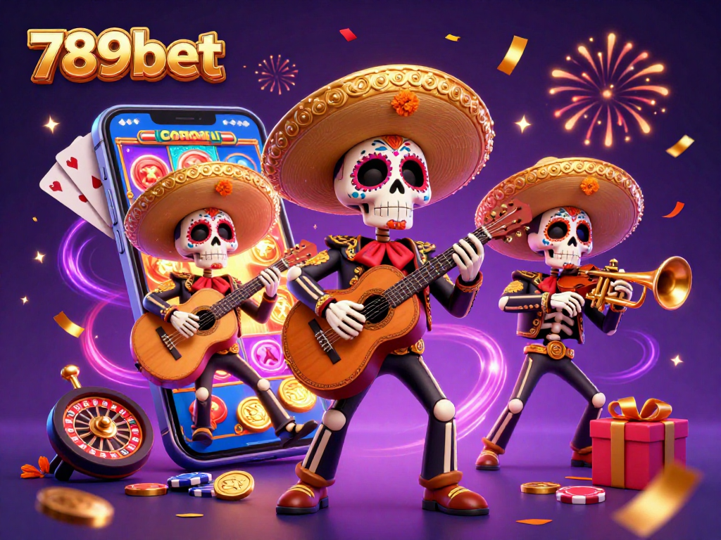 Engage with 789bet's vibrant gaming experience featuring a mariachi band and lively casino elements.