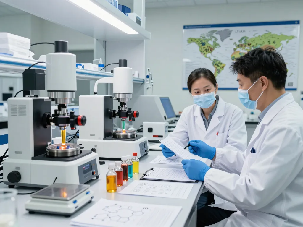 High-tech laboratory with scientists extracting cannabinoids, representing a leading EU cannabinoid manufacturer.