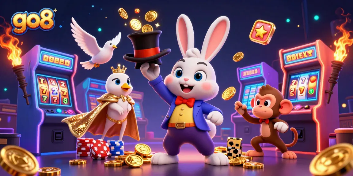 Engage in thrilling play at go8 with a magical casino scene full of vibrant characters and 3D game elements.
