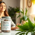 Enhance mental wellness with CBD buds featured in a tranquil home office setting.