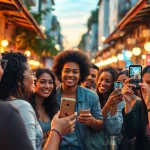 Find local OnlyFans creators engaging with fans in a vibrant urban setting.