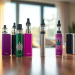Explore various colorful disposable vapes highlighting design and quality on a wooden table.