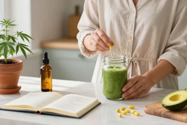 Creación de contenido de marketing sobre aceites de CBD y productos naturales orgánicos de bienestar.